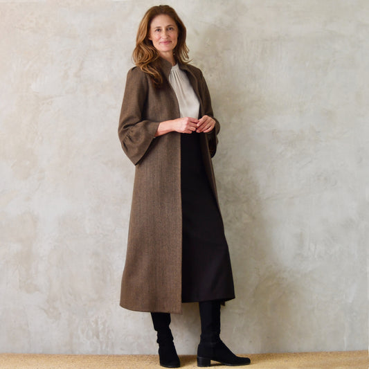 the delany coat in cashmere-lambswool herringbone flannel image 1