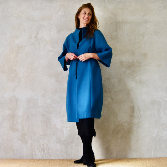 the frink in petrol blue merino flannel image 1