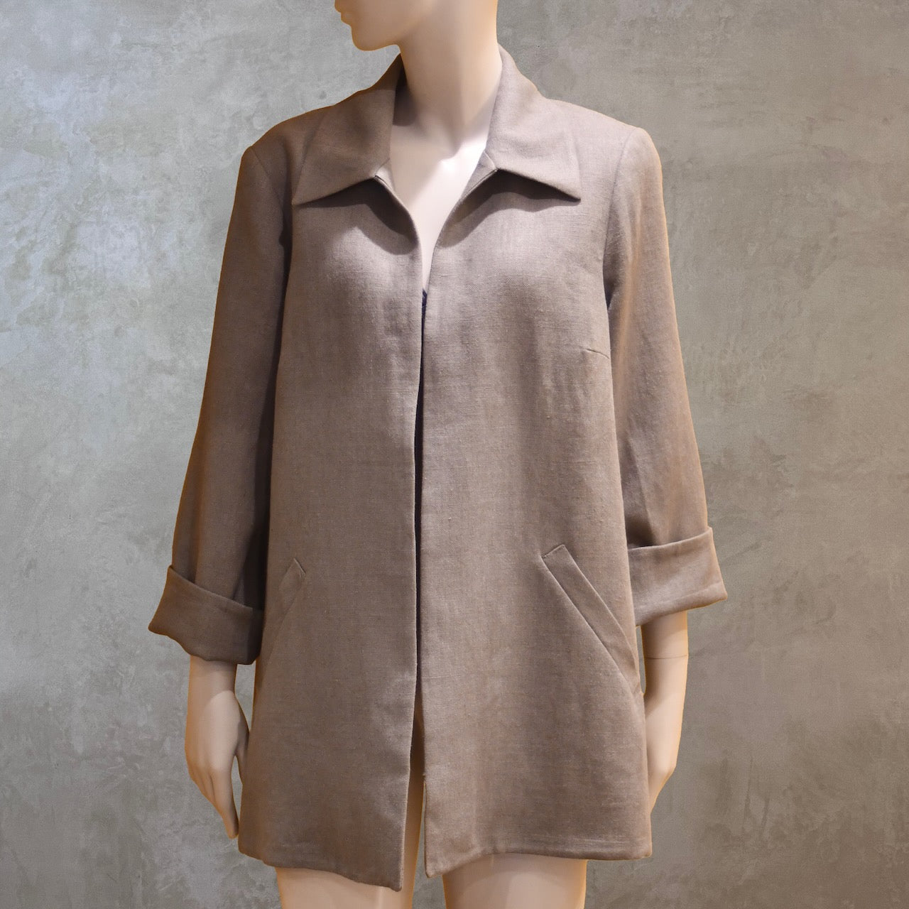 Chaqueta fluida de lino irlandés azul marino