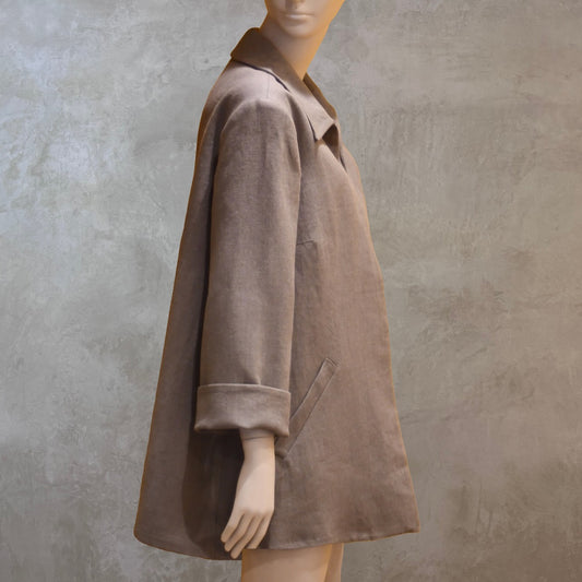 Chaqueta fluida de lino irlandés azul marino
