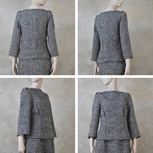 The Tailored Boat Neck Blouse in Boucle