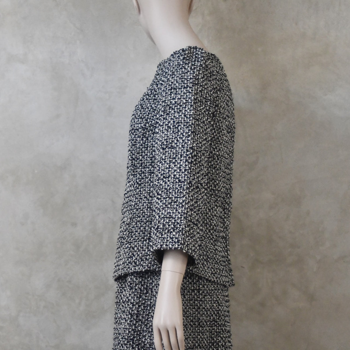 The Tailored Boat Neck Blouse in Boucle