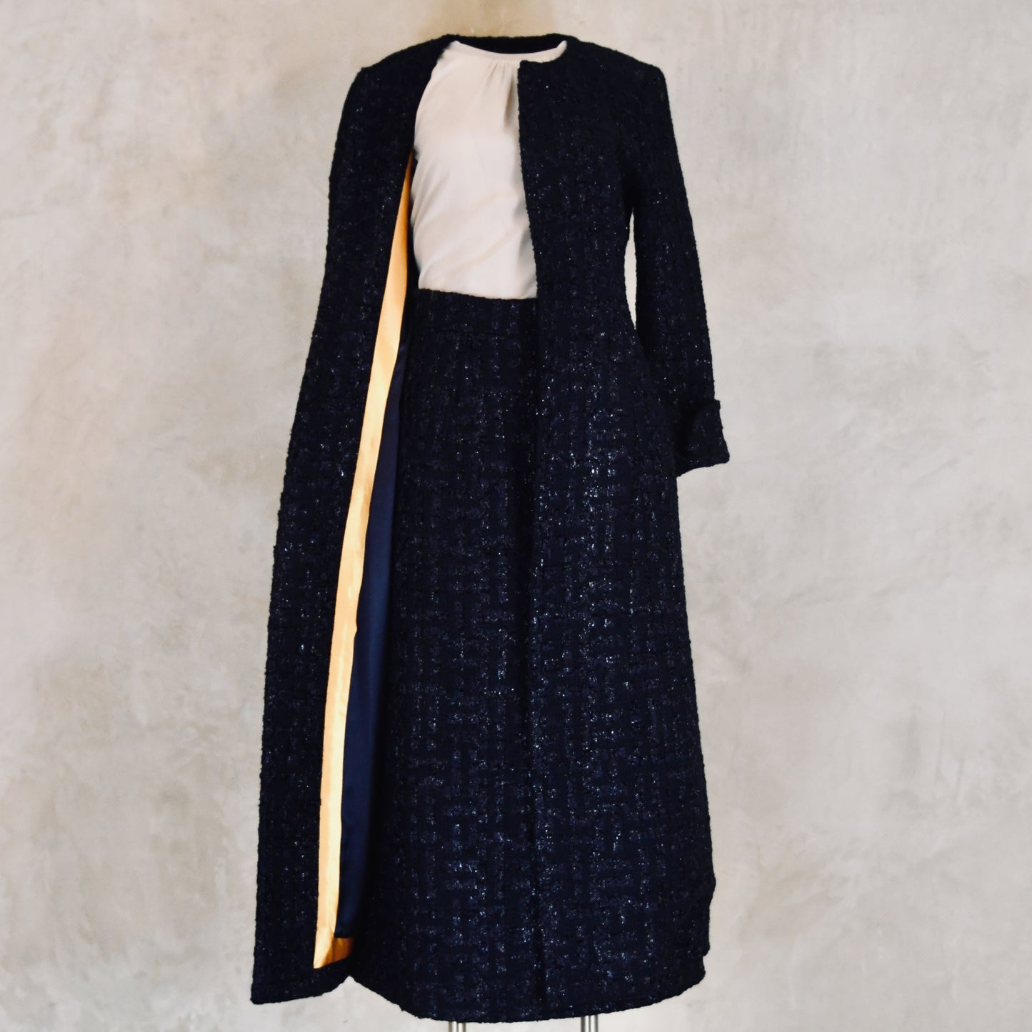 The Biffin in Dark Navy Boucle