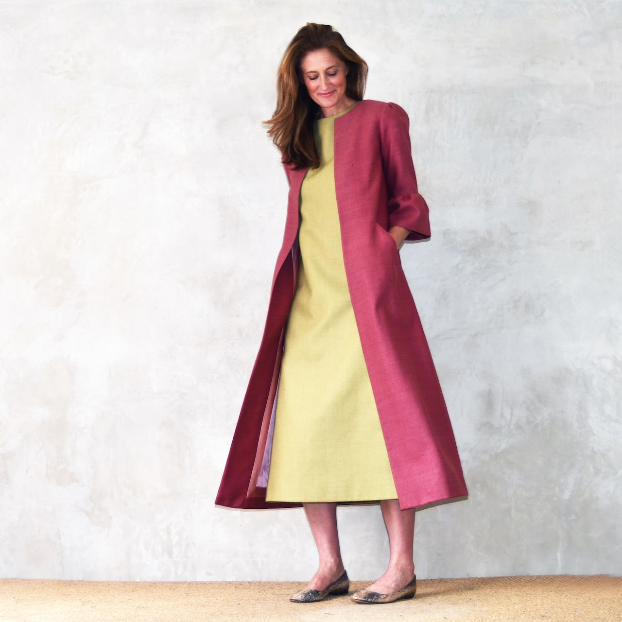 The A-Line Tulip Sleeve Dress in Silk Matka