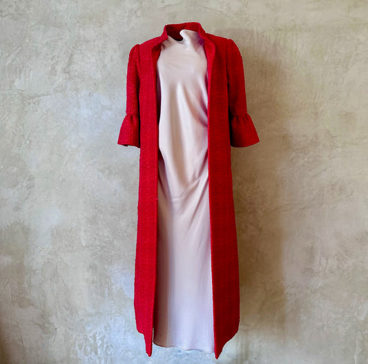 red boucle delany coat image 1