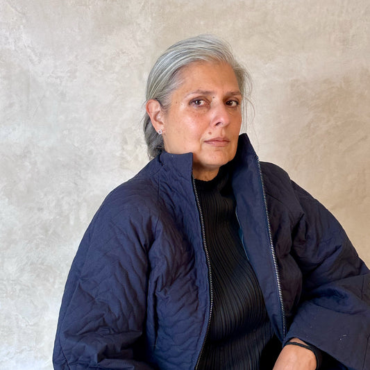 the quilted frink in navy image 1