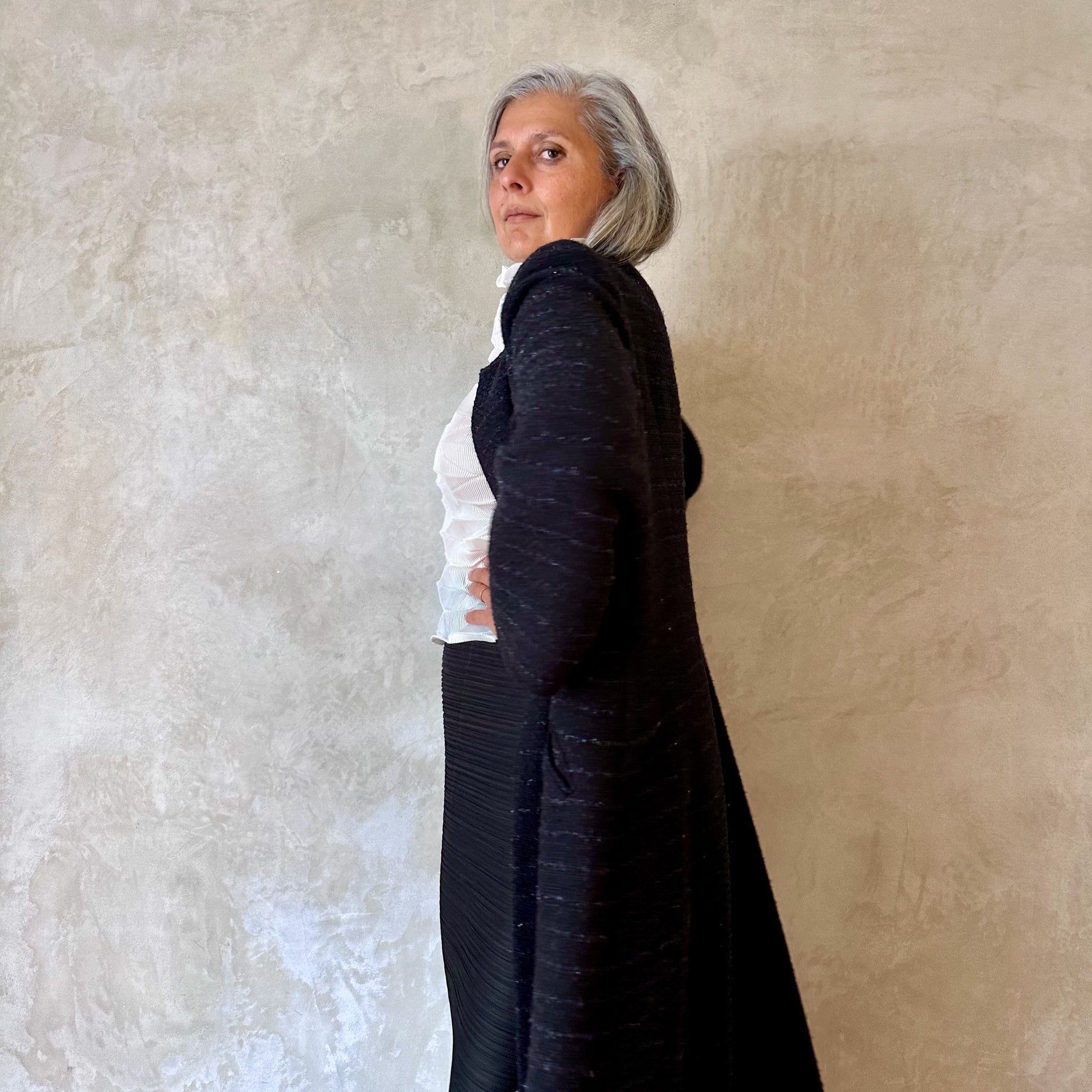 the boyce coat in black metallic boucle image 0