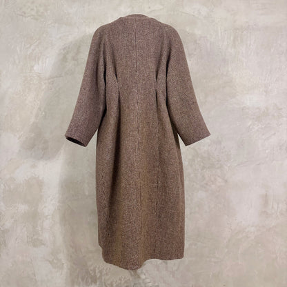 the long frink in small brown check lovat tweed image 7