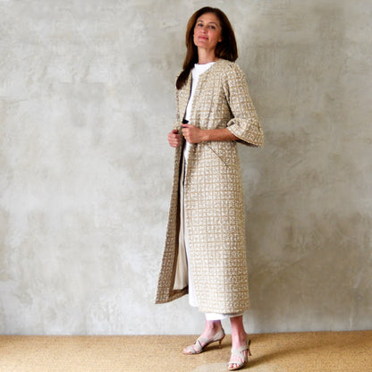 the brett coat in camel cotton mix boucle image 0