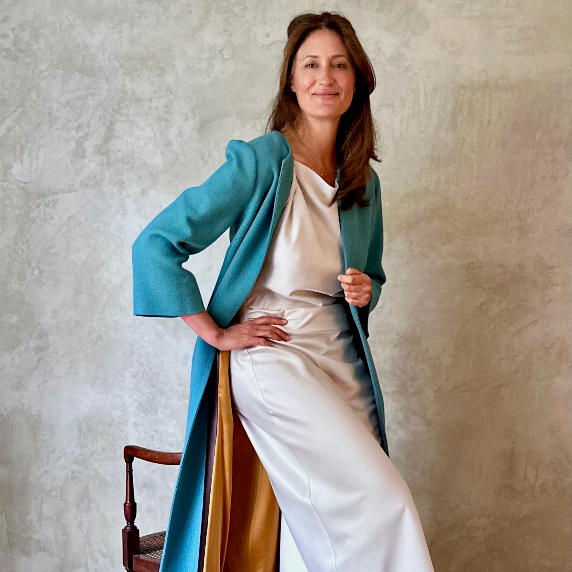 Teal Wool Coat