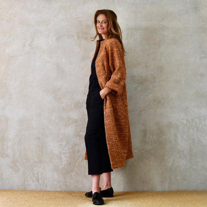 the long frink in burnt orange wool boucle image 0