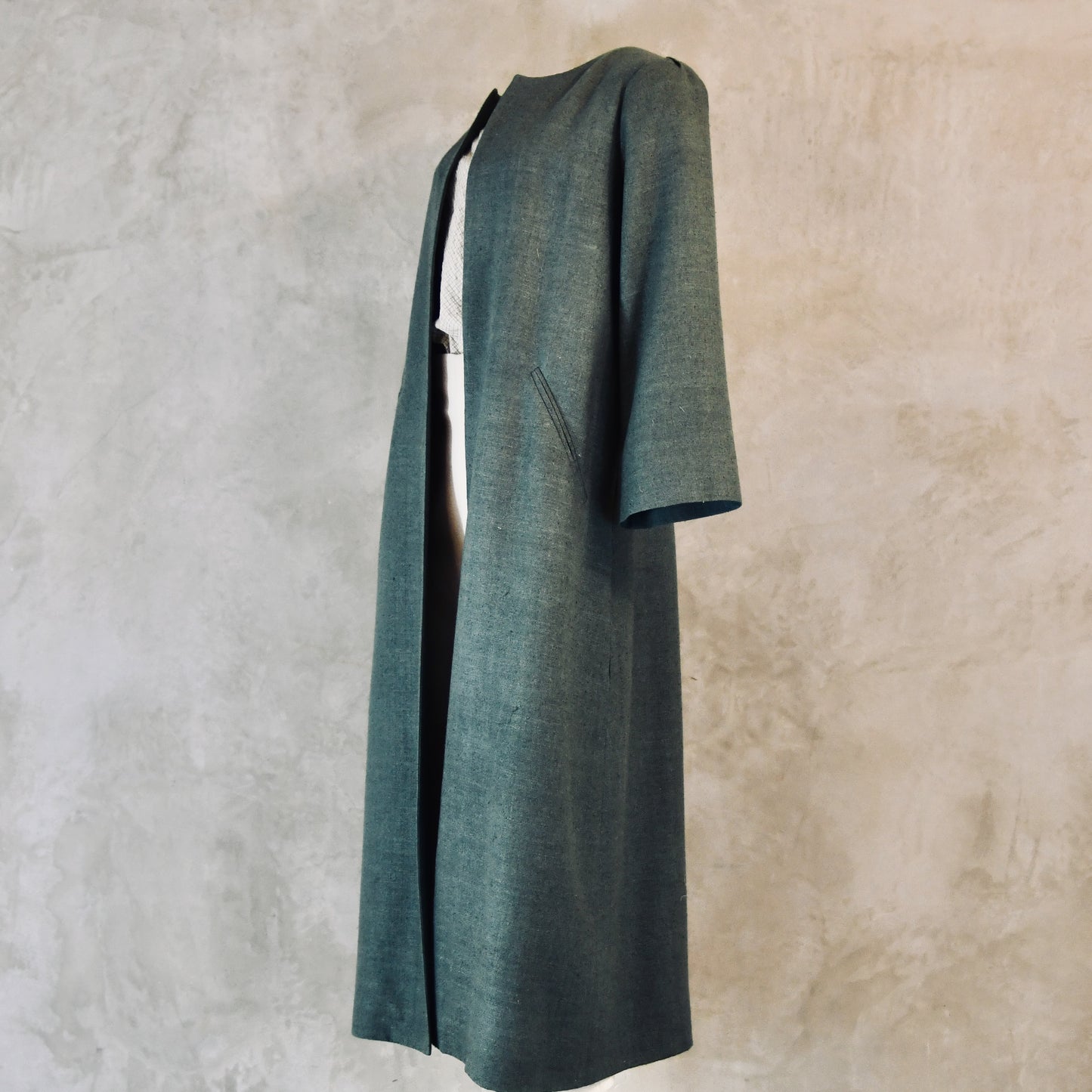 the bell coat in sage silk matka image 0