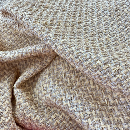 Linton Tweeds Sand Mix Boucle - Close up.