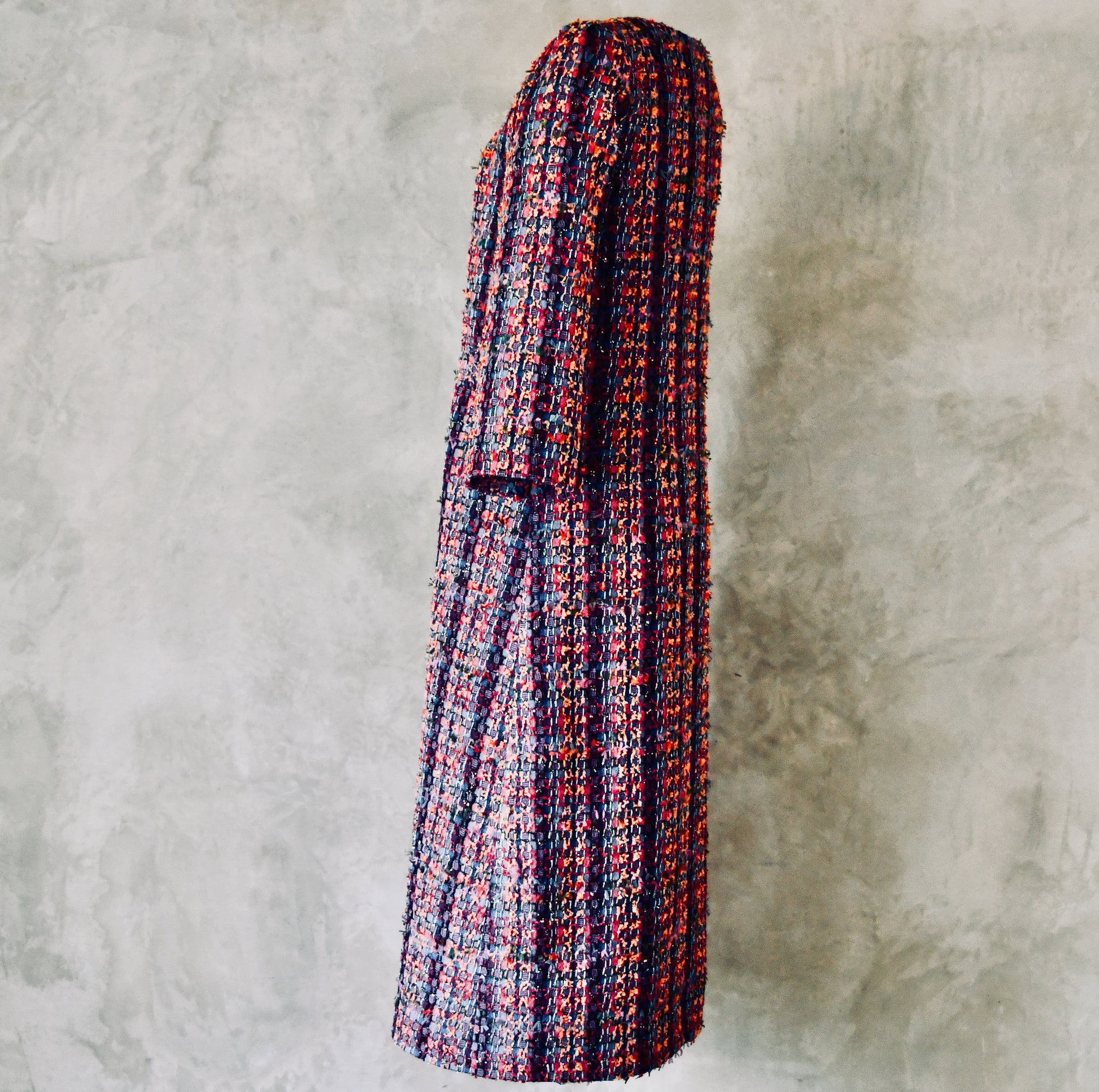 the bell coat in raspberry boucle image 13