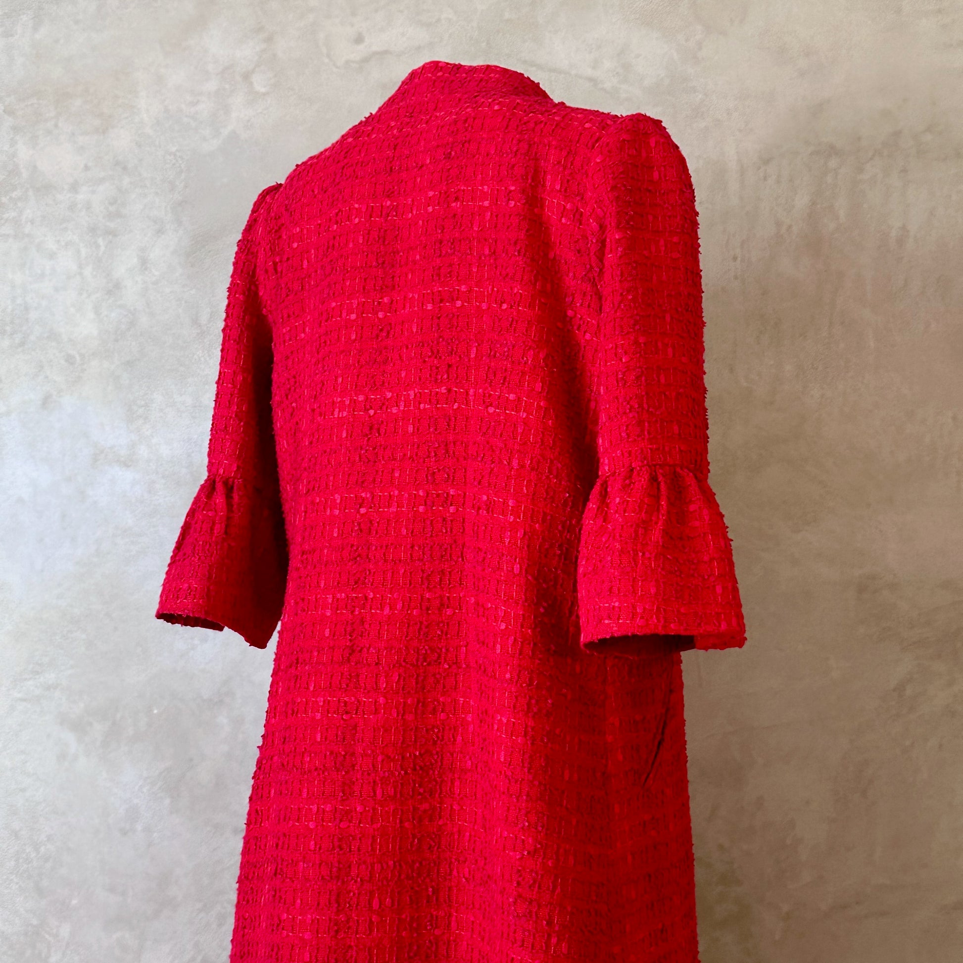 red boucle delany coat image 5