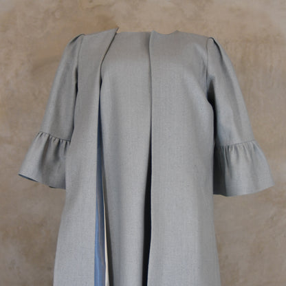 the brett coat in verditter silk matka image 0