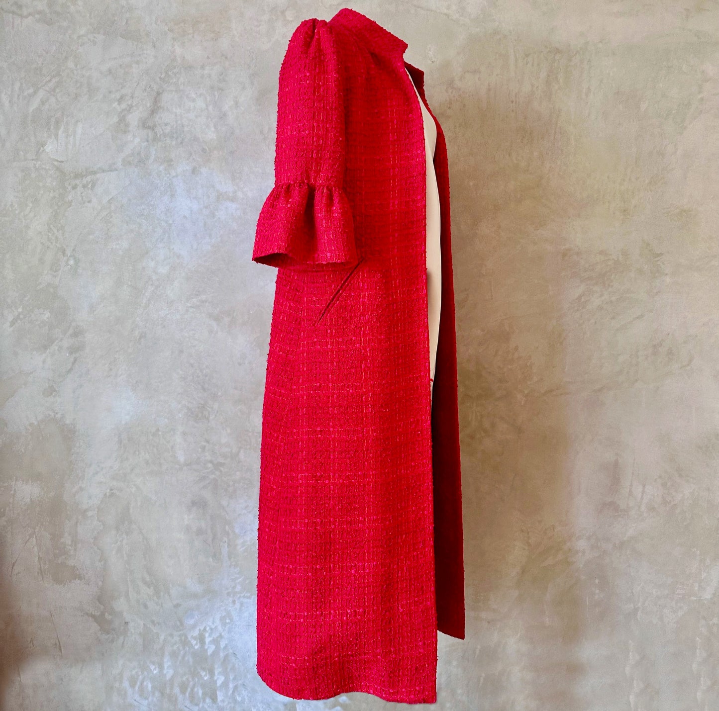 red boucle delany coat image 8