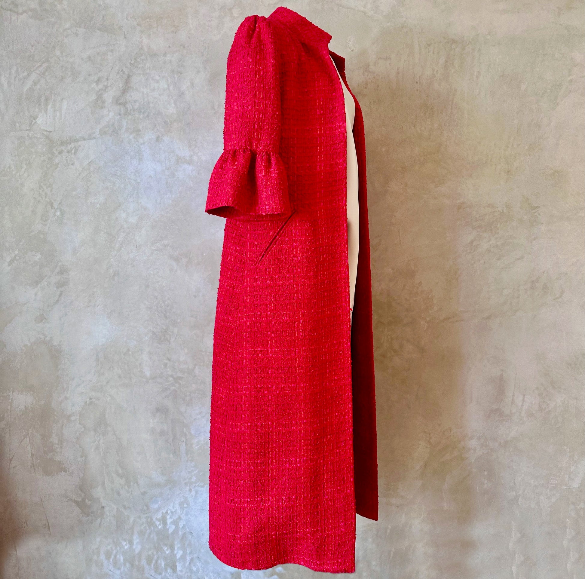 red boucle delany coat image 8