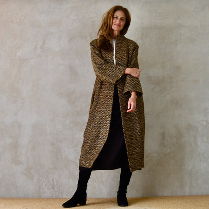 the long frink in golden brown, black and camel bouclé image 5