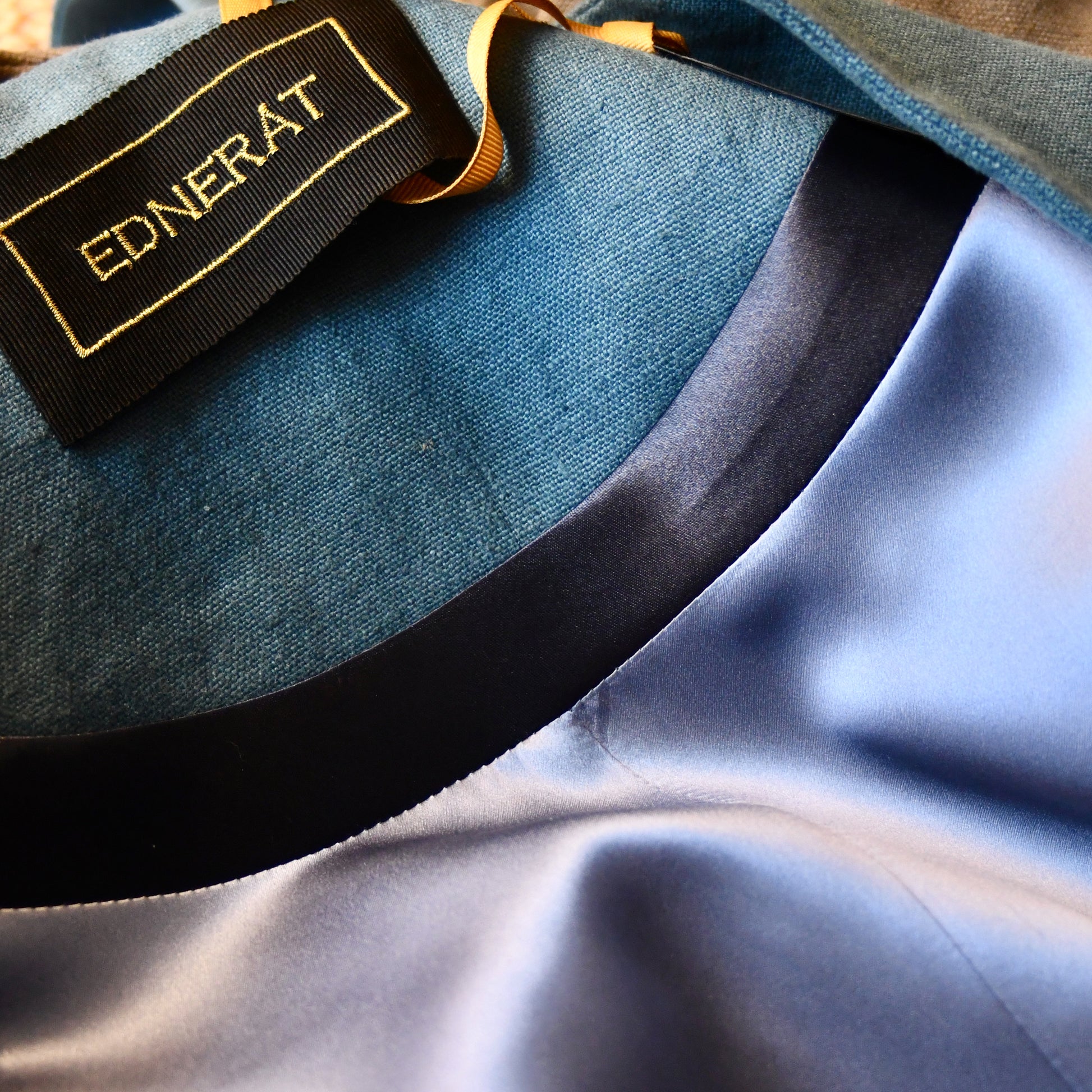 Long Linen Cocoon Coat - Lining View