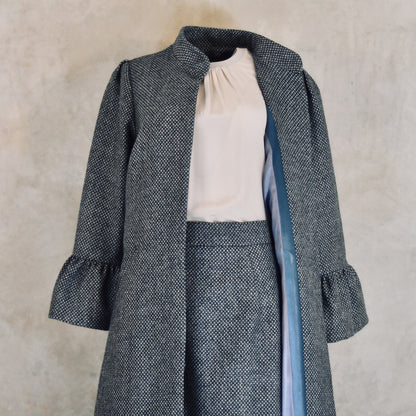 the brett coat in blue tiger eye tweed image 5