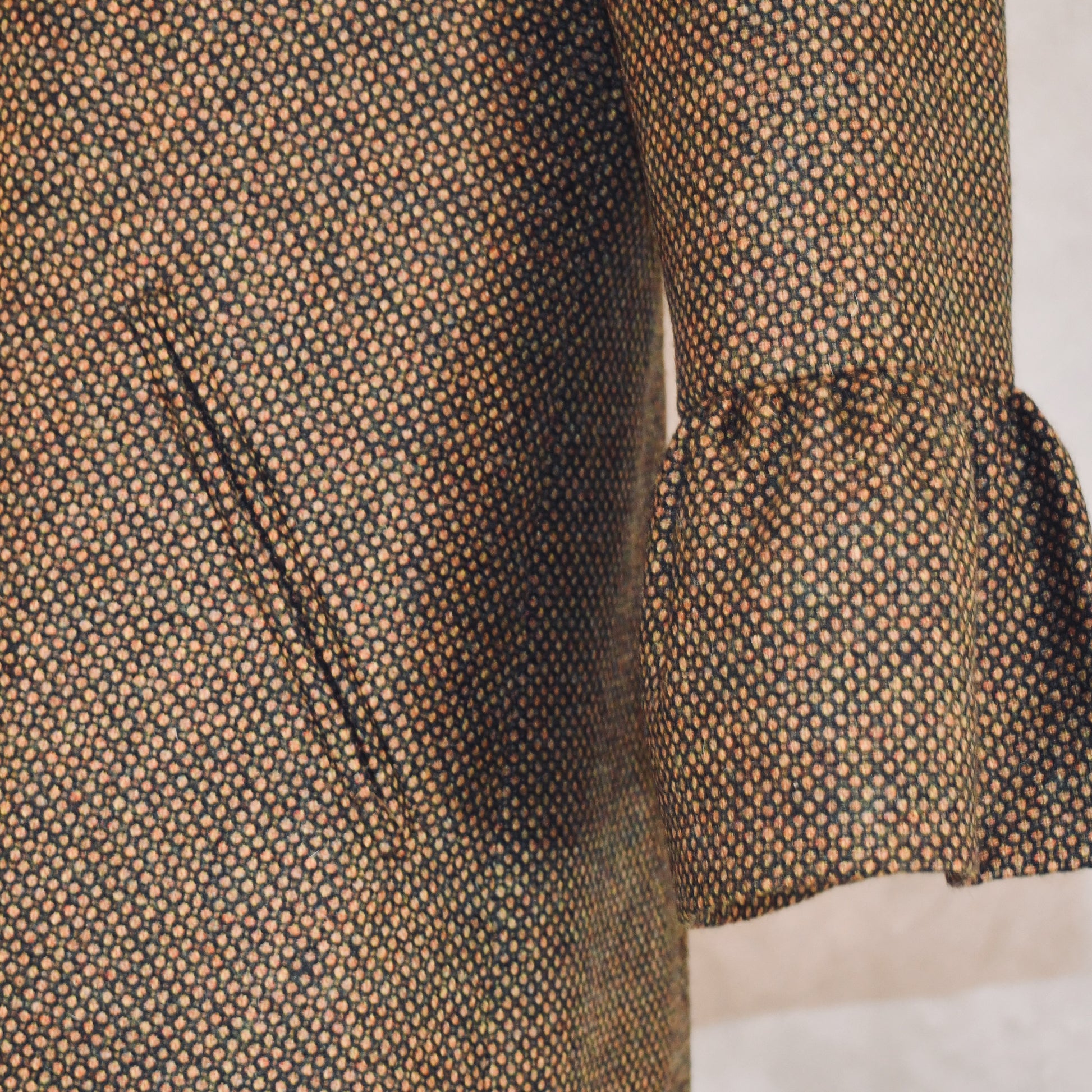 the delany coat in green-orange tiger eye tweed image 9