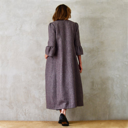 the delany coat in pink-grey tiger eye tweed image 6