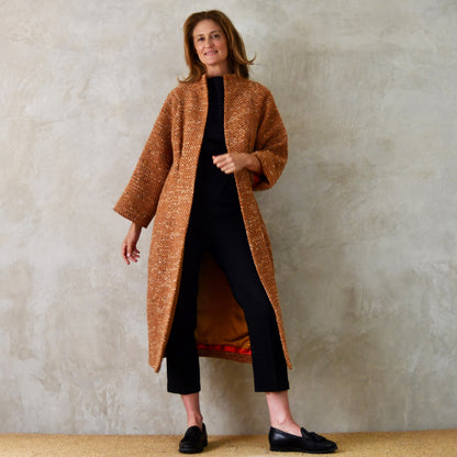 the long frink in burnt orange wool boucle image 8