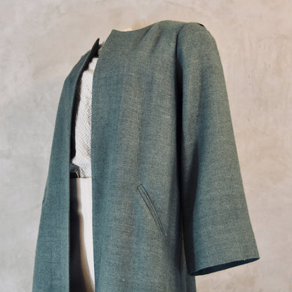 the bell coat in sage silk matka image 9