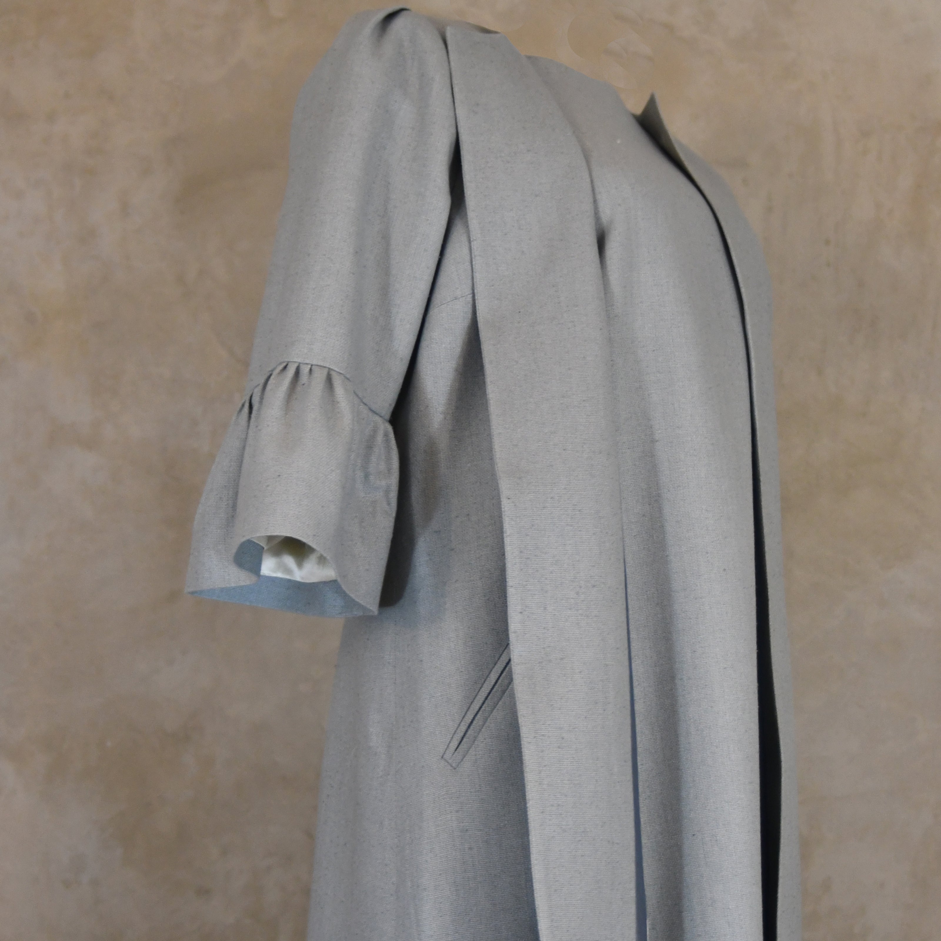 the brett coat in verditter silk matka image 7