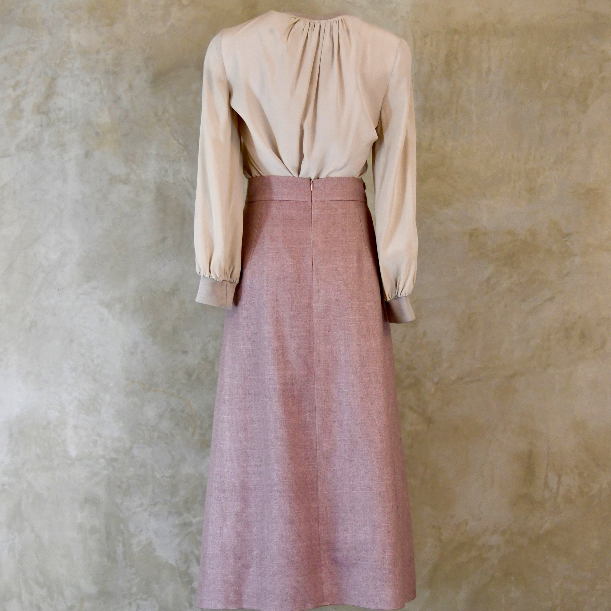 the waisted a-line skirt by elyan for ednerat in silk matka image 1