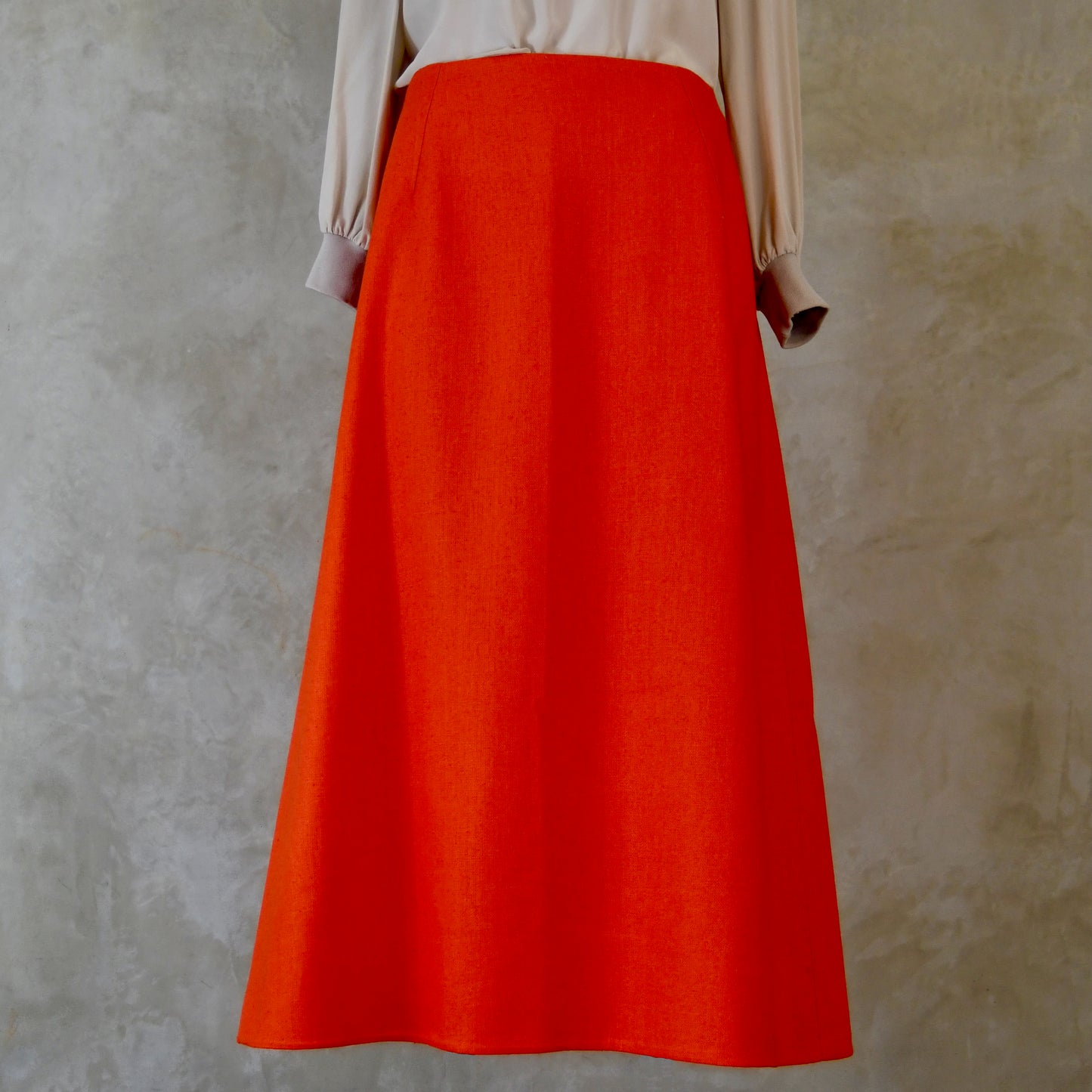 the simple a-line skirt in saffron silk matka image 0