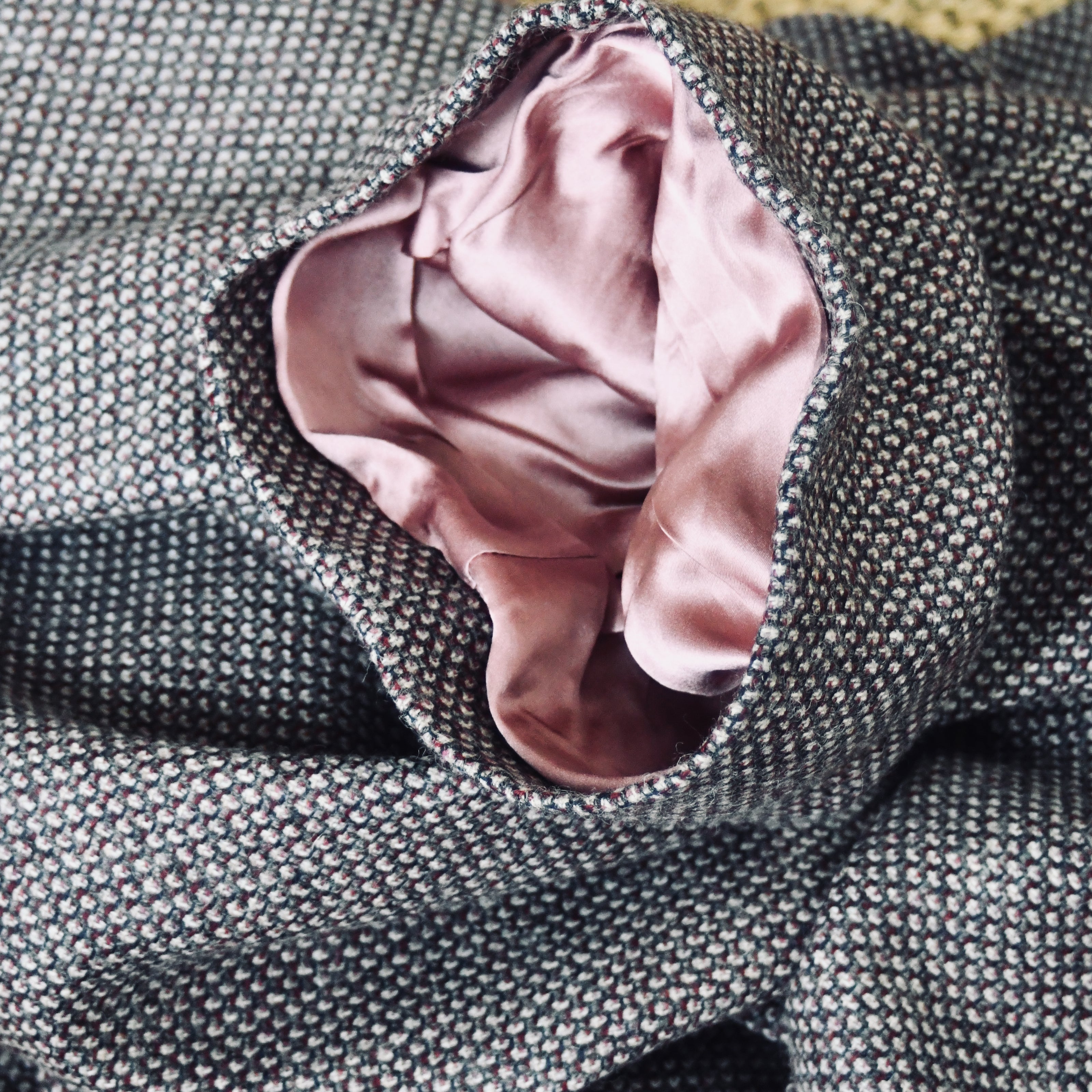 the delany coat in pink-grey tiger eye tweed image 13