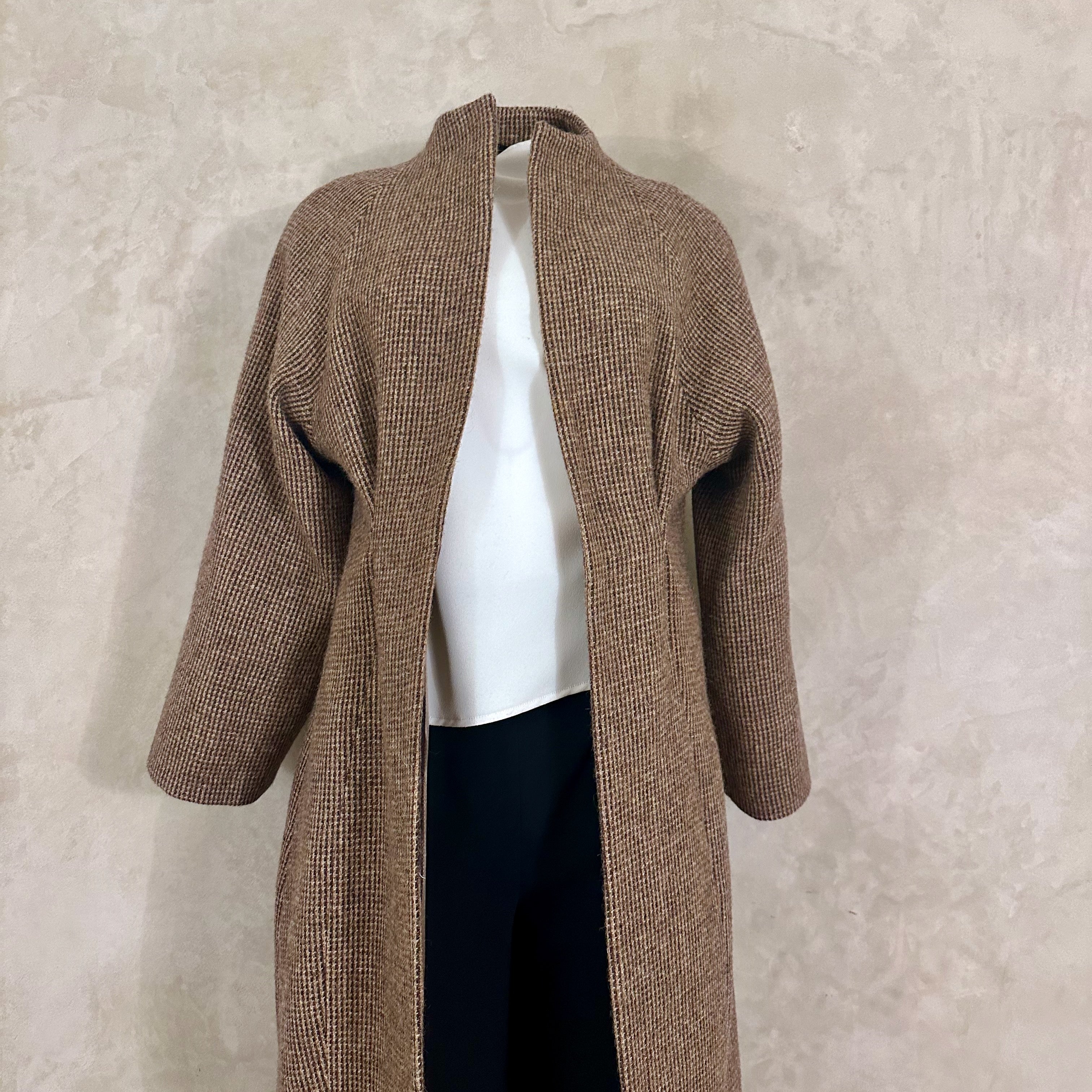 the long frink in small brown check lovat tweed image 6