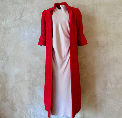 red boucle delany coat image 9
