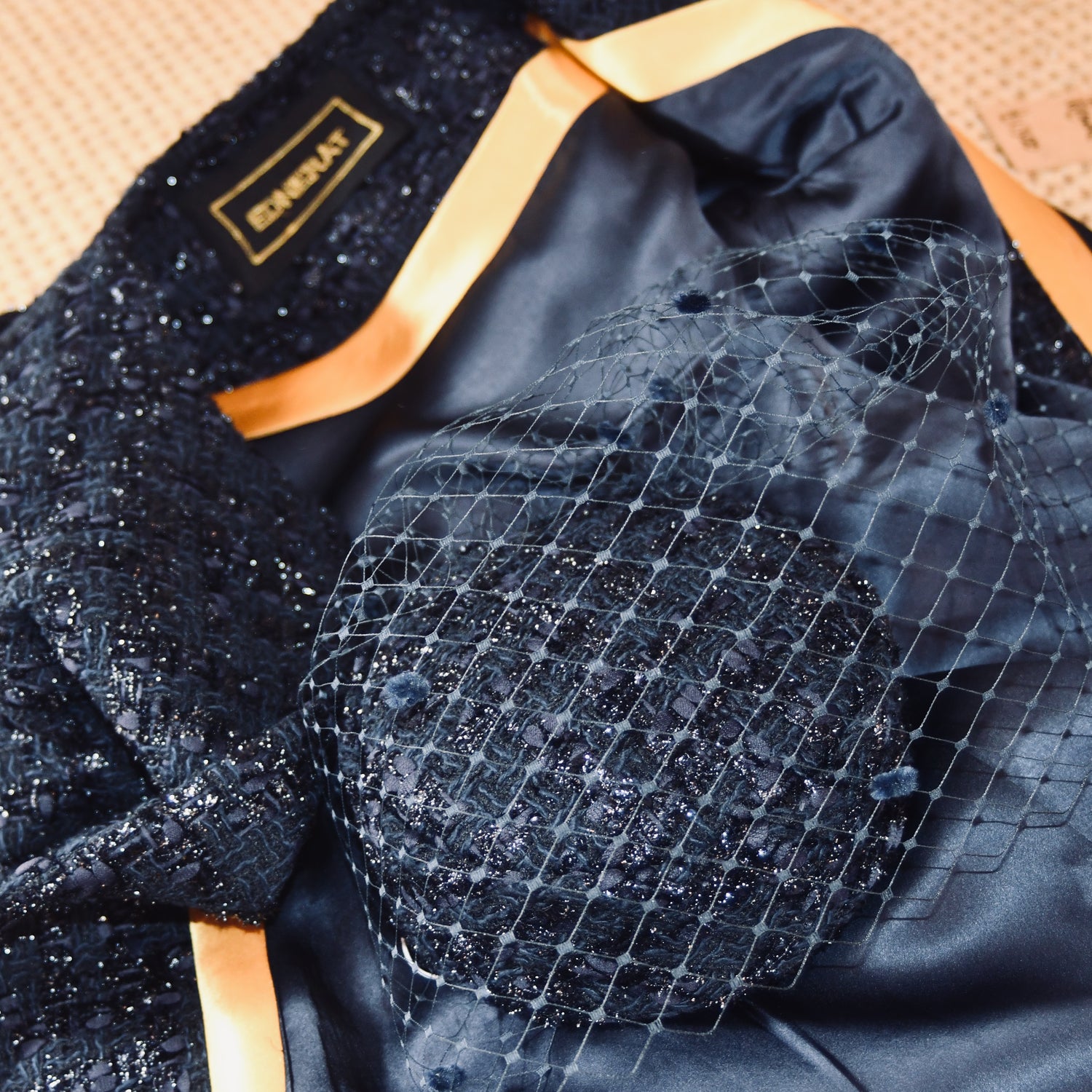 the biffin coat in dark navy boucle image 12