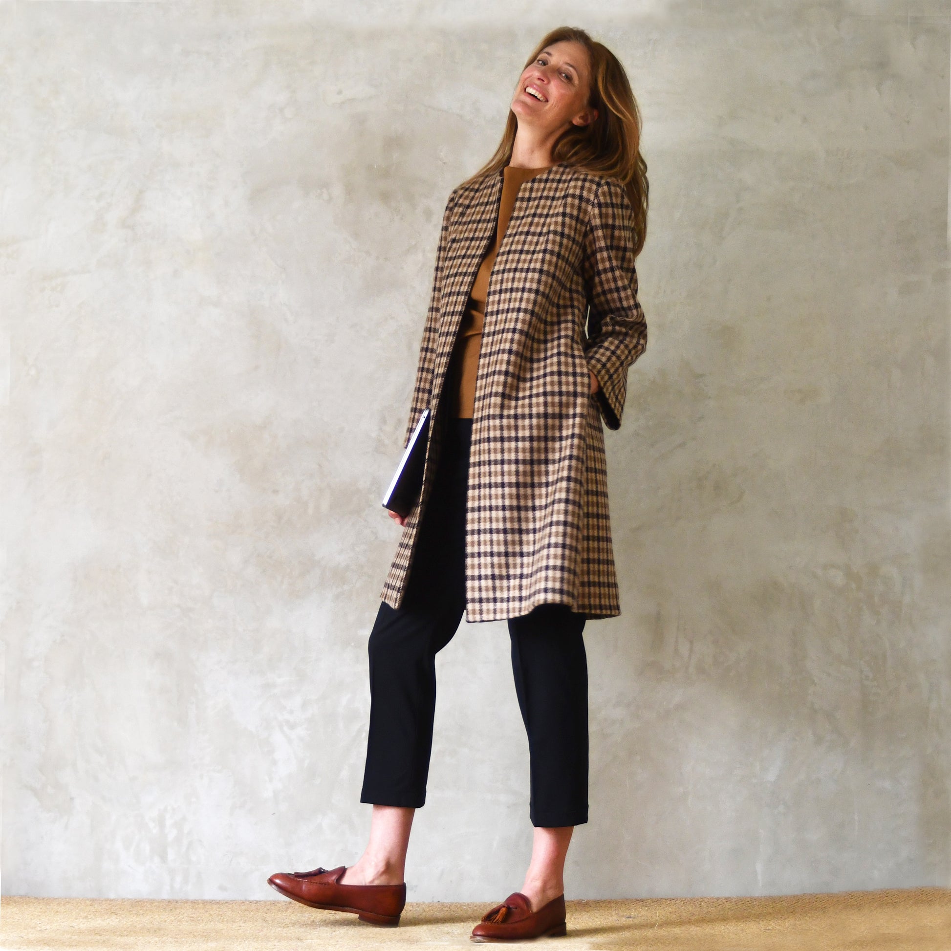 the garnett coat in fox flannel gunclub check image 7