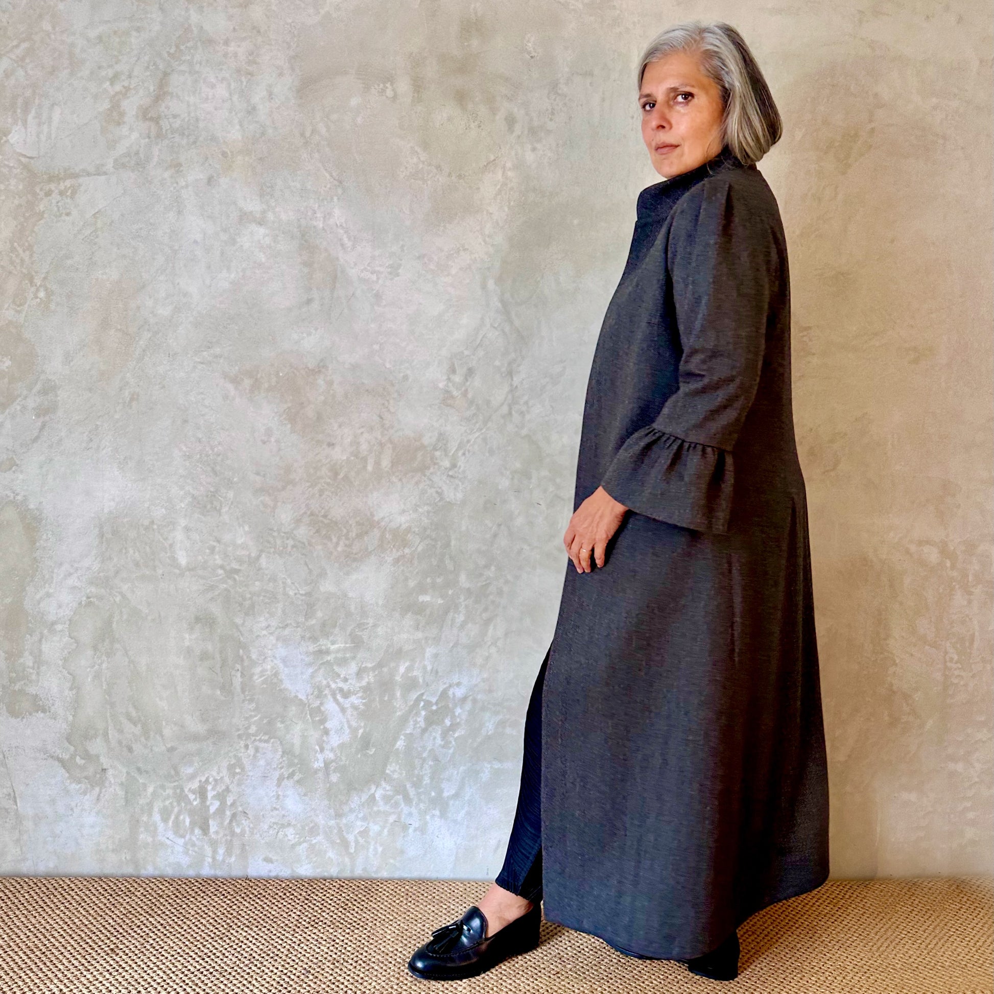 the brett coat in cashmere-lambswool herringbone flannel image 3