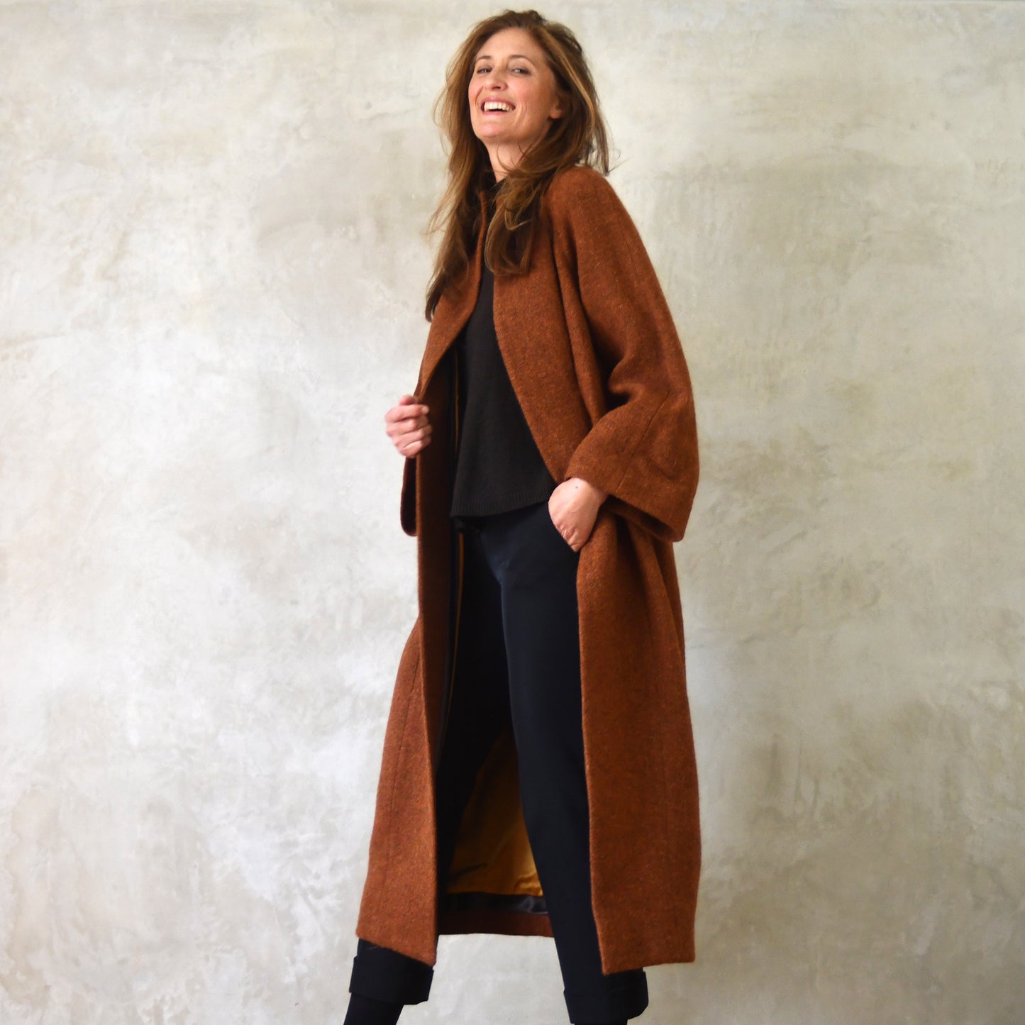 the long frink in russet lovat tweed image 10