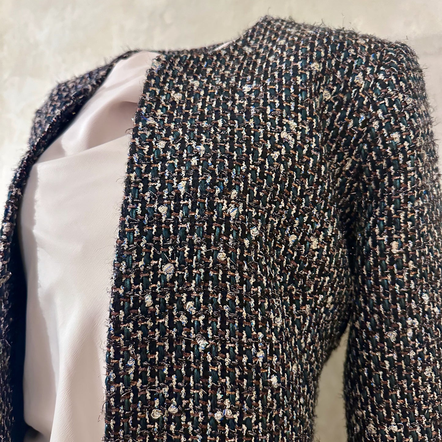 Black Metallic Hourglass Coat