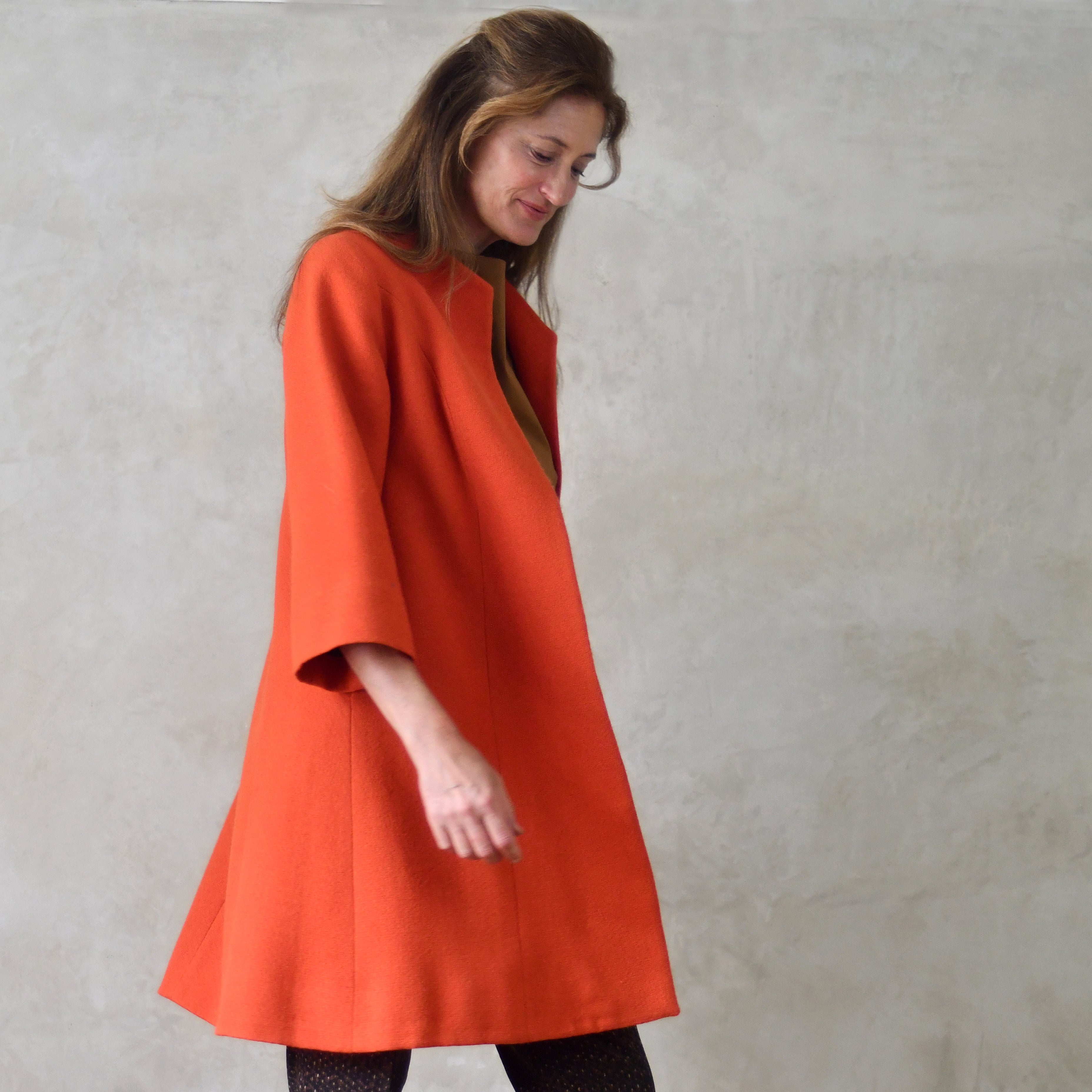 Orange Trapeze Coat