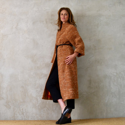 the long frink in burnt orange wool boucle image 4