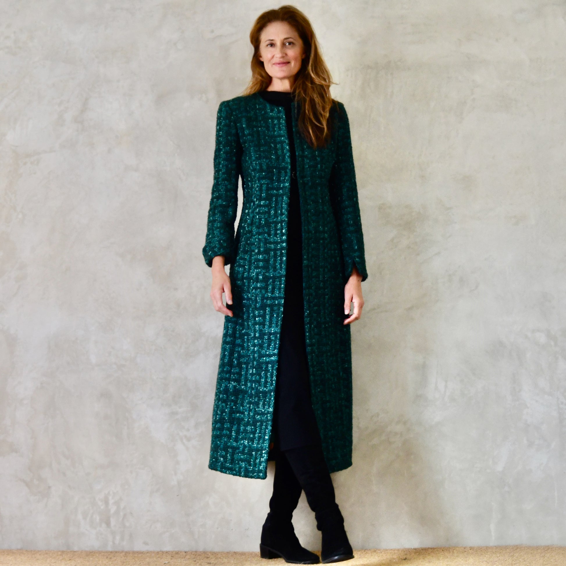 biffin in emerald metallic boucle image 1