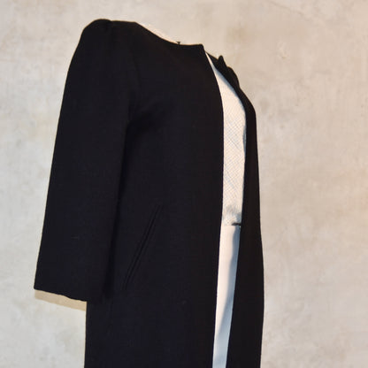 the nicholson in very dark navy light wool bouclé image 5