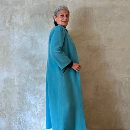 the burlison coat in wool crepe image 8