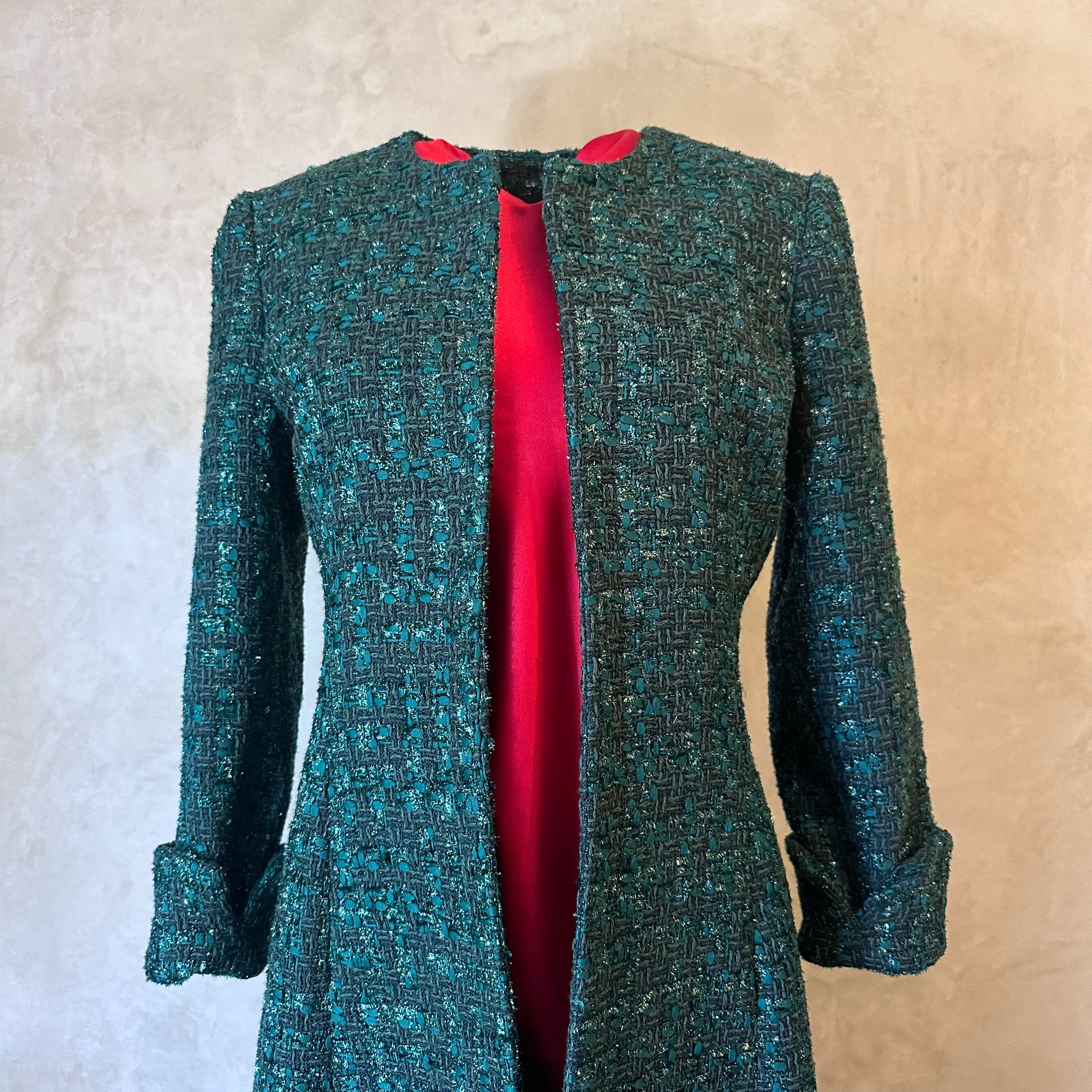 biffin in emerald metallic boucle image 11