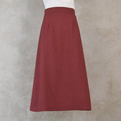 the waisted a-line skirt in damson pink silk matka image 1