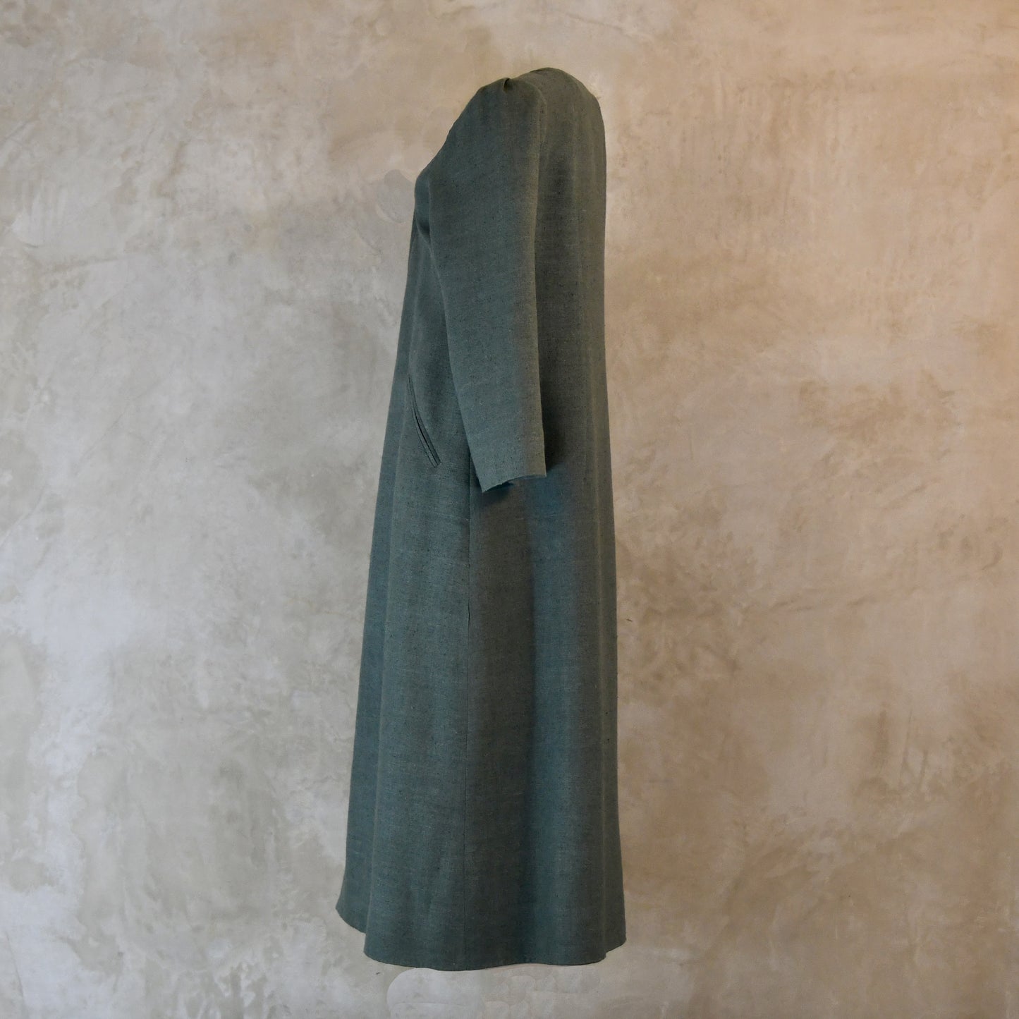 the bell coat in sage silk matka image 10