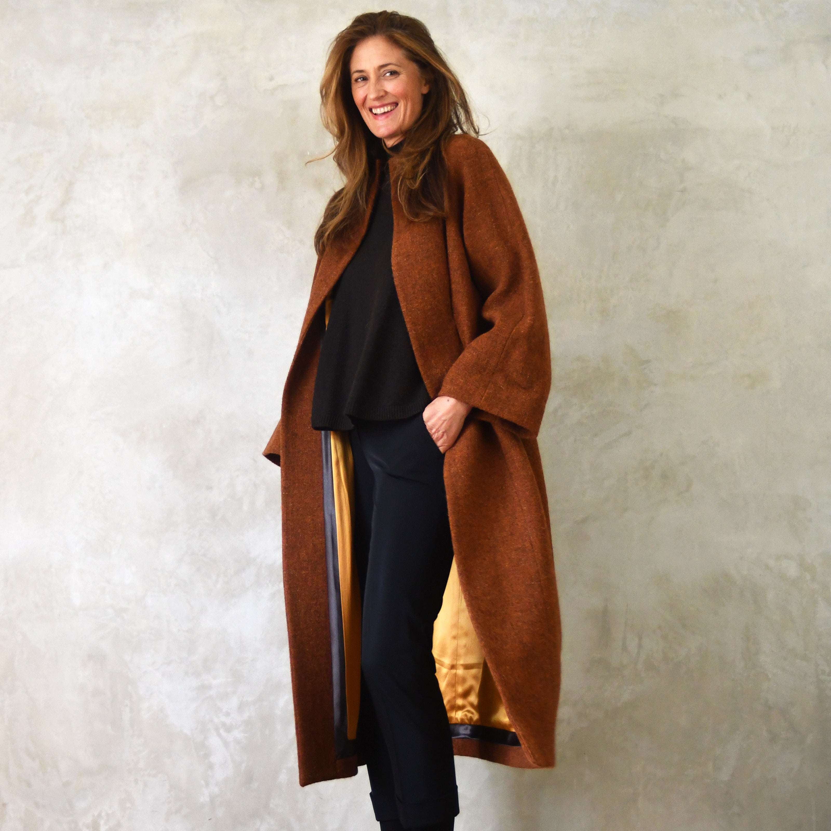 the long frink in russet lovat tweed image 8