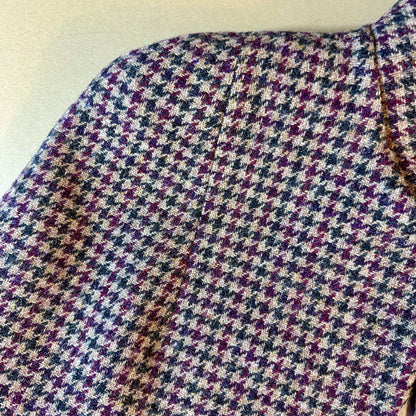 the clayton cape in camel, red and green check lovat tweed image 6